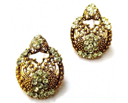 Golden Oxidized Women Earring Jhumka Jhumki Jewelry Drop PushBack Classy Gift 67
